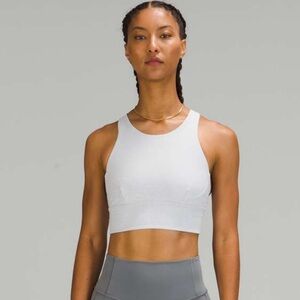 Lululemon Wunder Train Longline Bra- Crunch Starlight Alpine White